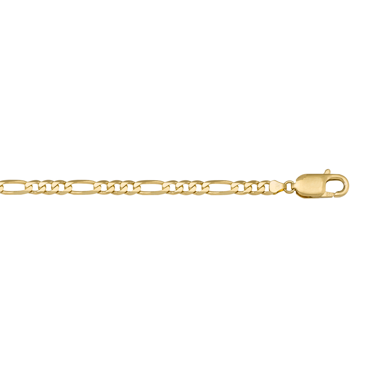 Yellow Gold Hollow Figaro Link - 10K - 10k - 7.5"