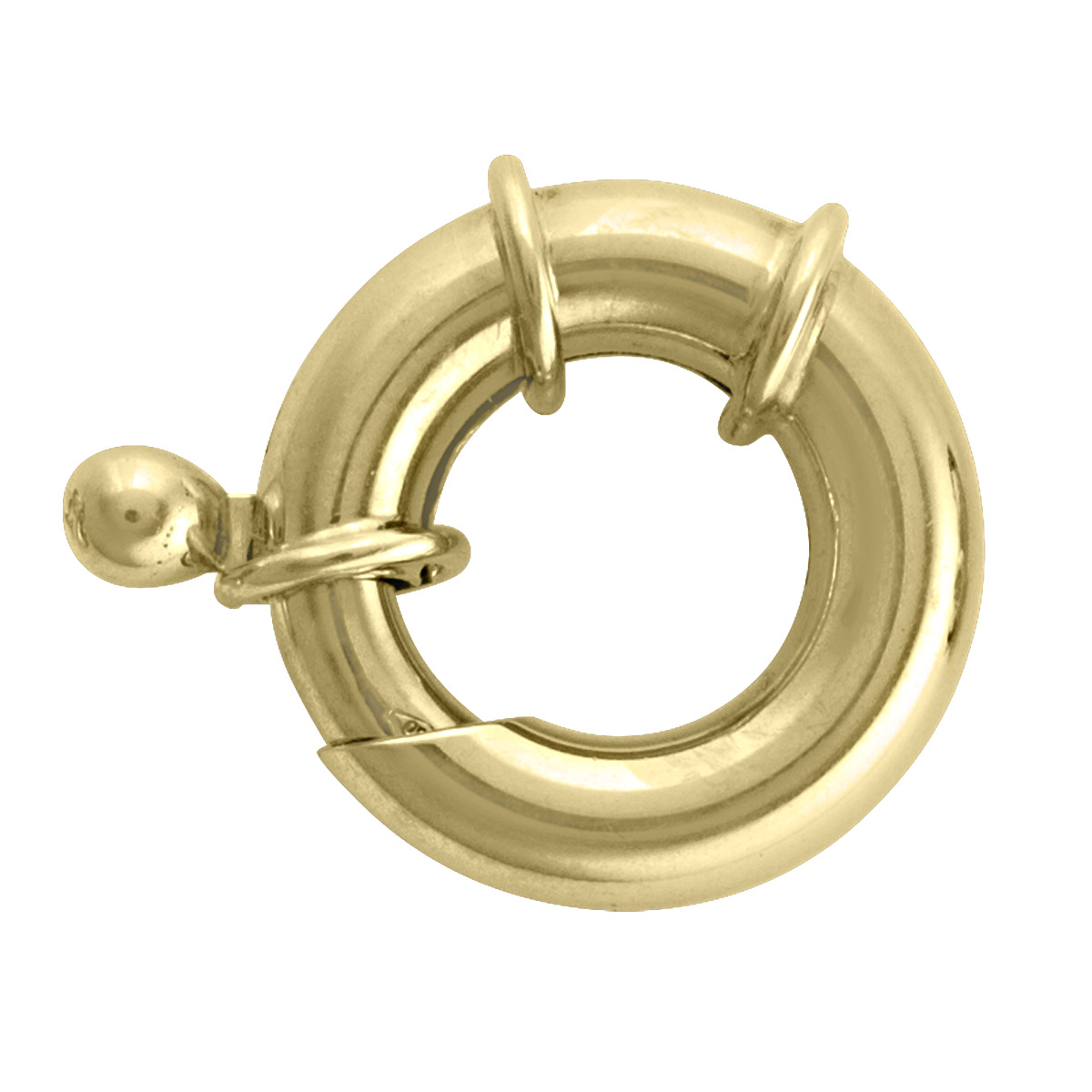 Fancy Yellow Gold Spring Ring Clasp - 14K