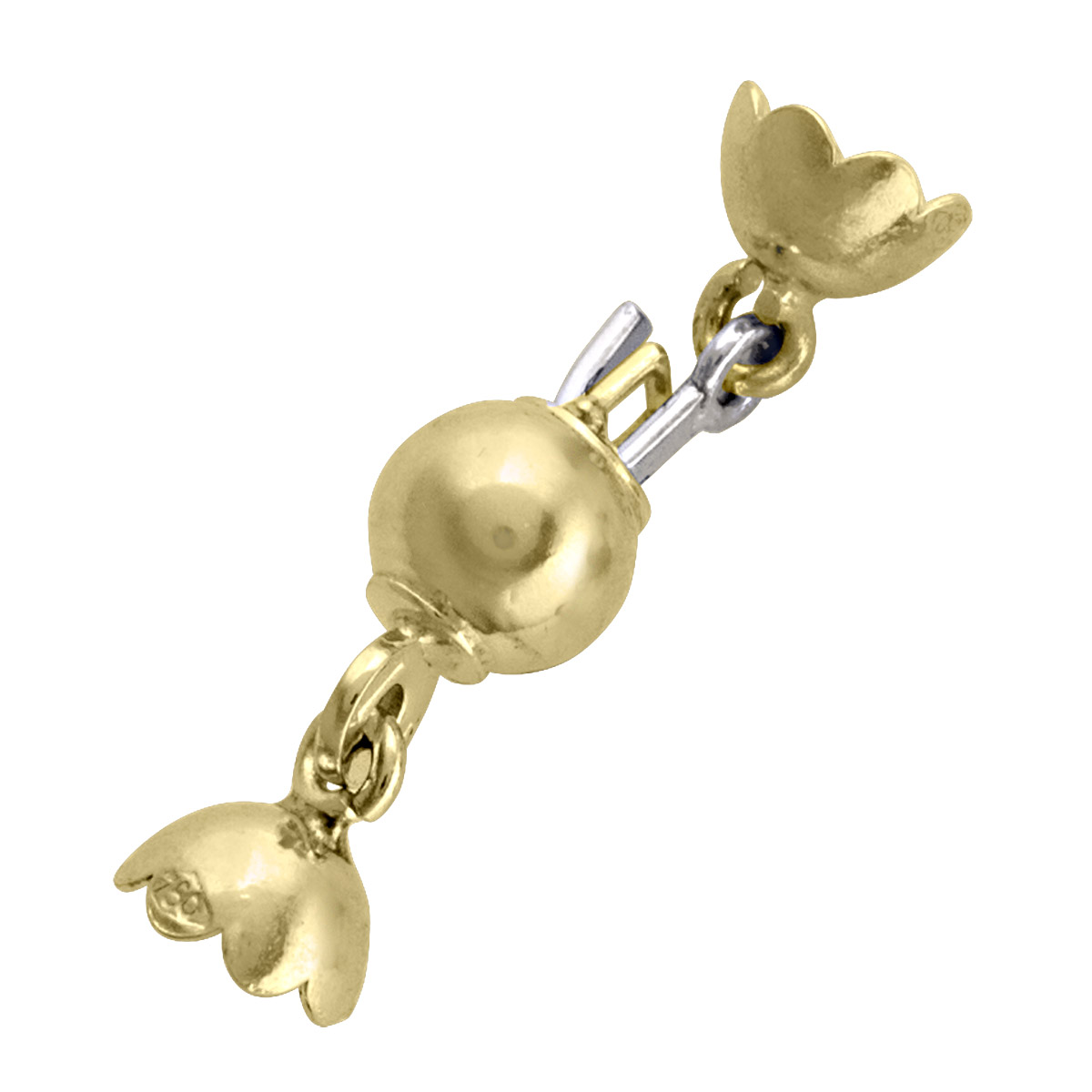 6Mm Yellow Gold Ball Pearl Clasp