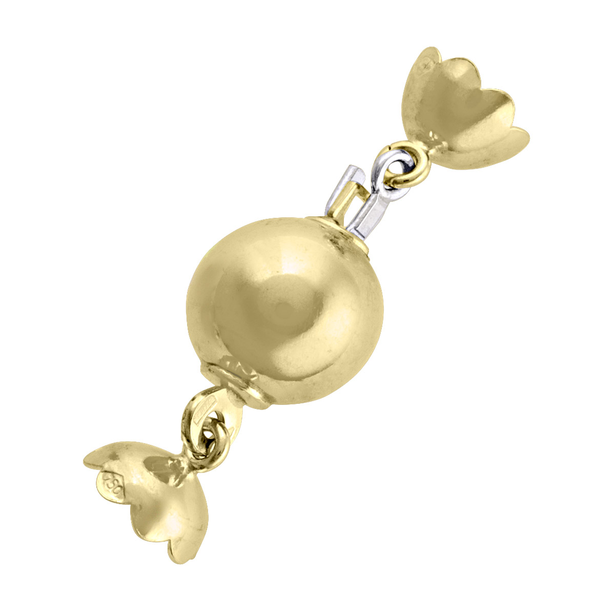 10Mm Yellow Gold Ball Pearl Clasp