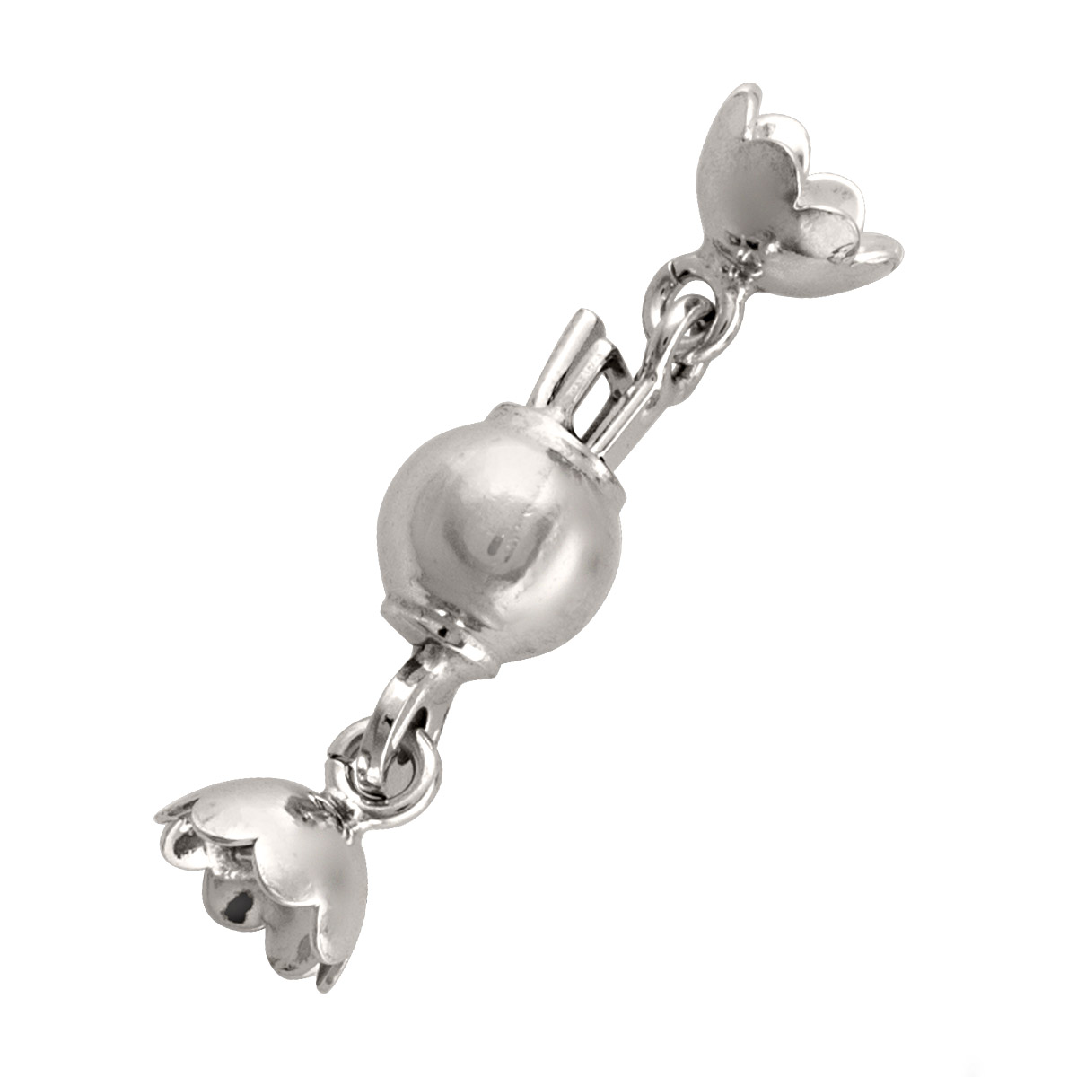 6Mm White Gold Ball Pearl Clasp