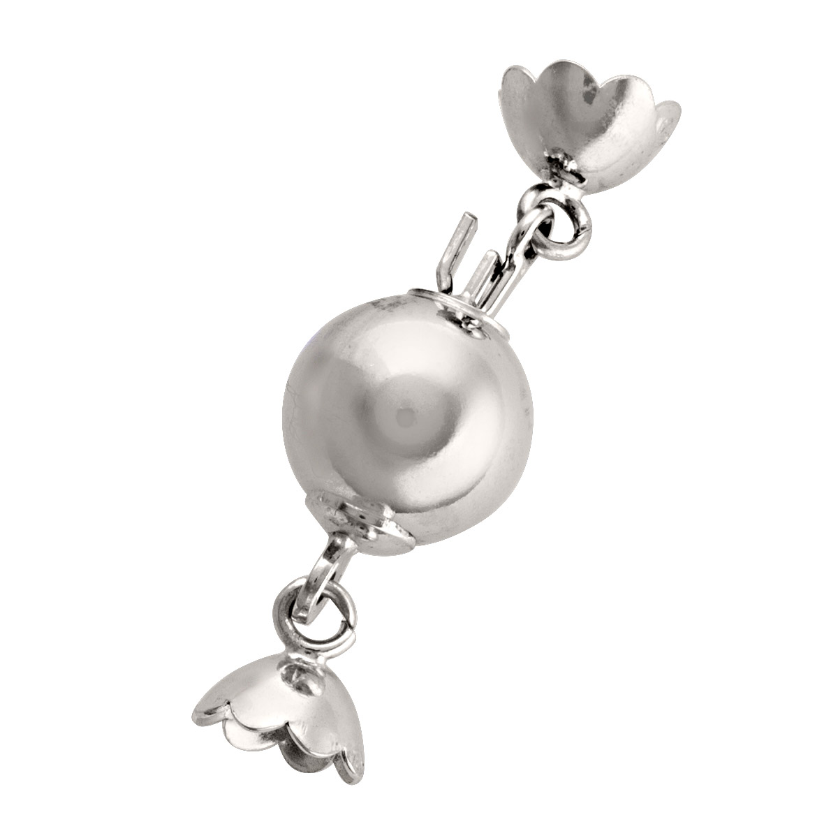 10Mm White Gold Ball Pearl Clasp