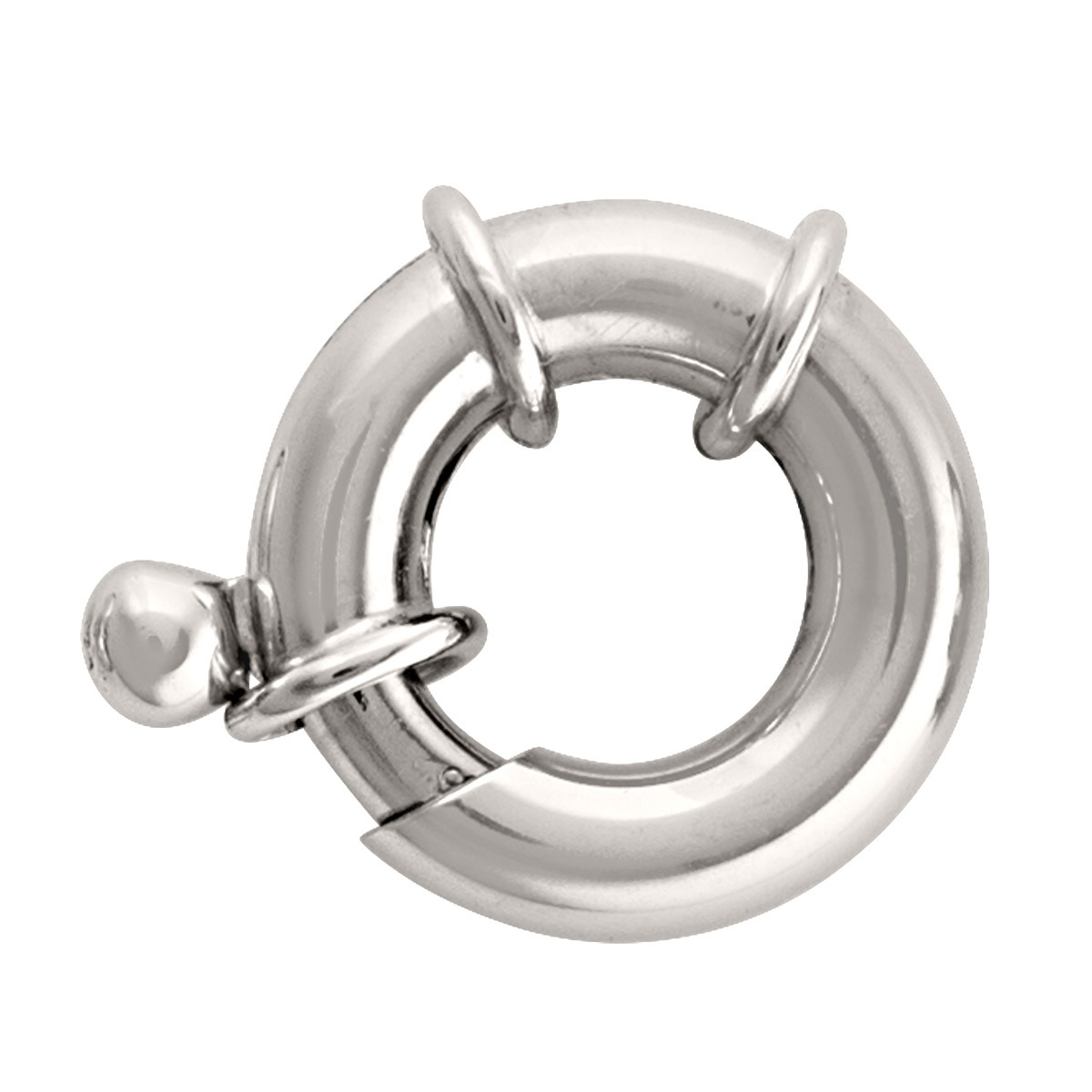 N7069 Fancy White Gold Spring Ring Clasp