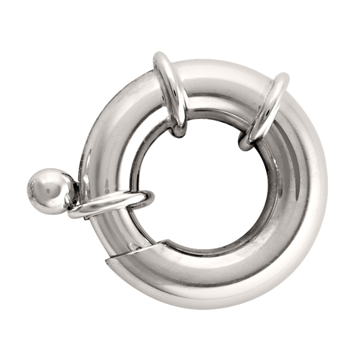 Fancy White Gold Spring Ring Clasp - 14K