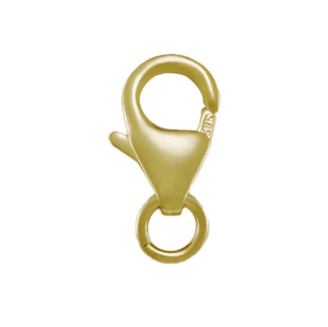 N7082 Yellow Gold Pear Shape Lobster Clasp With Ring - 10K