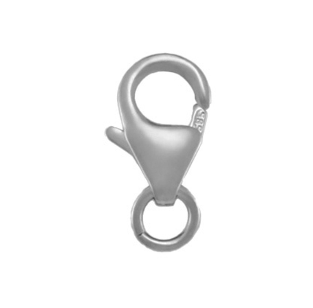 N7086 White Gold Pear Shape Lobster Clasp With Ring - 10K