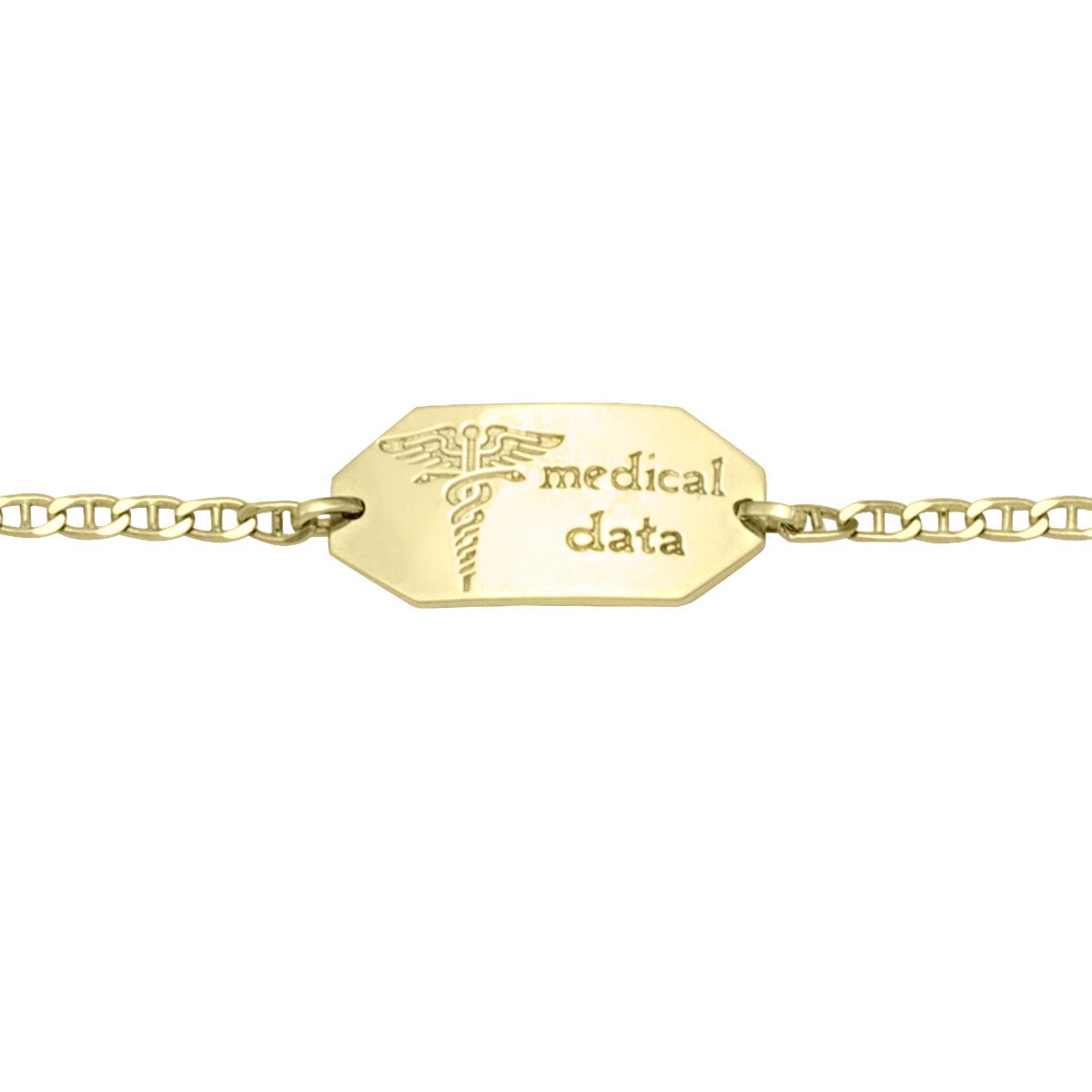 Medic Data Bracelet W/Plate - 10K