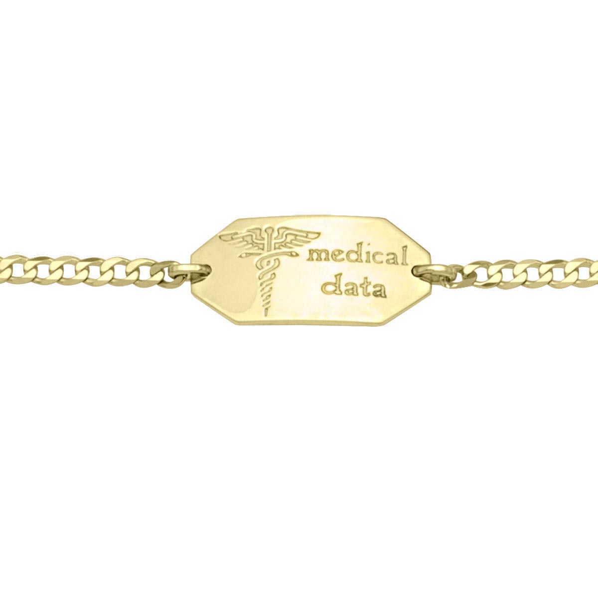 Medic Data Bracelet W/Plate - 14K