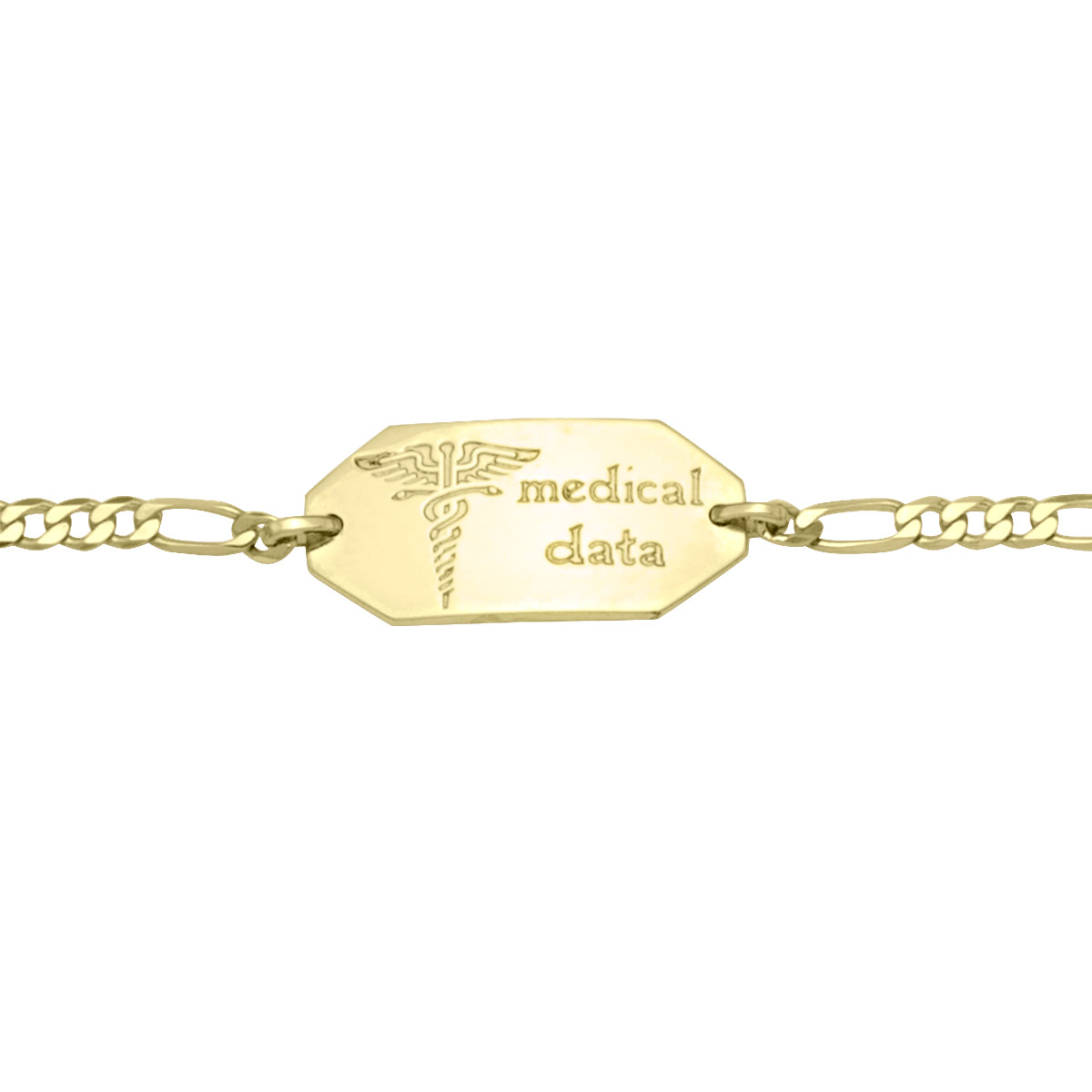 Medic Data Bracelet W/Plate - 10K