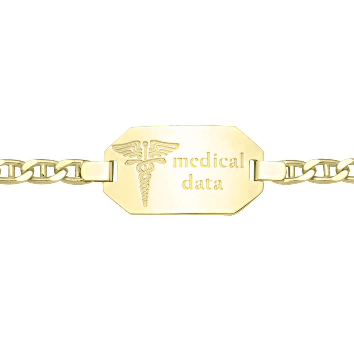 Medic Data Bracelet W/Plate - 10K - 10k - 8