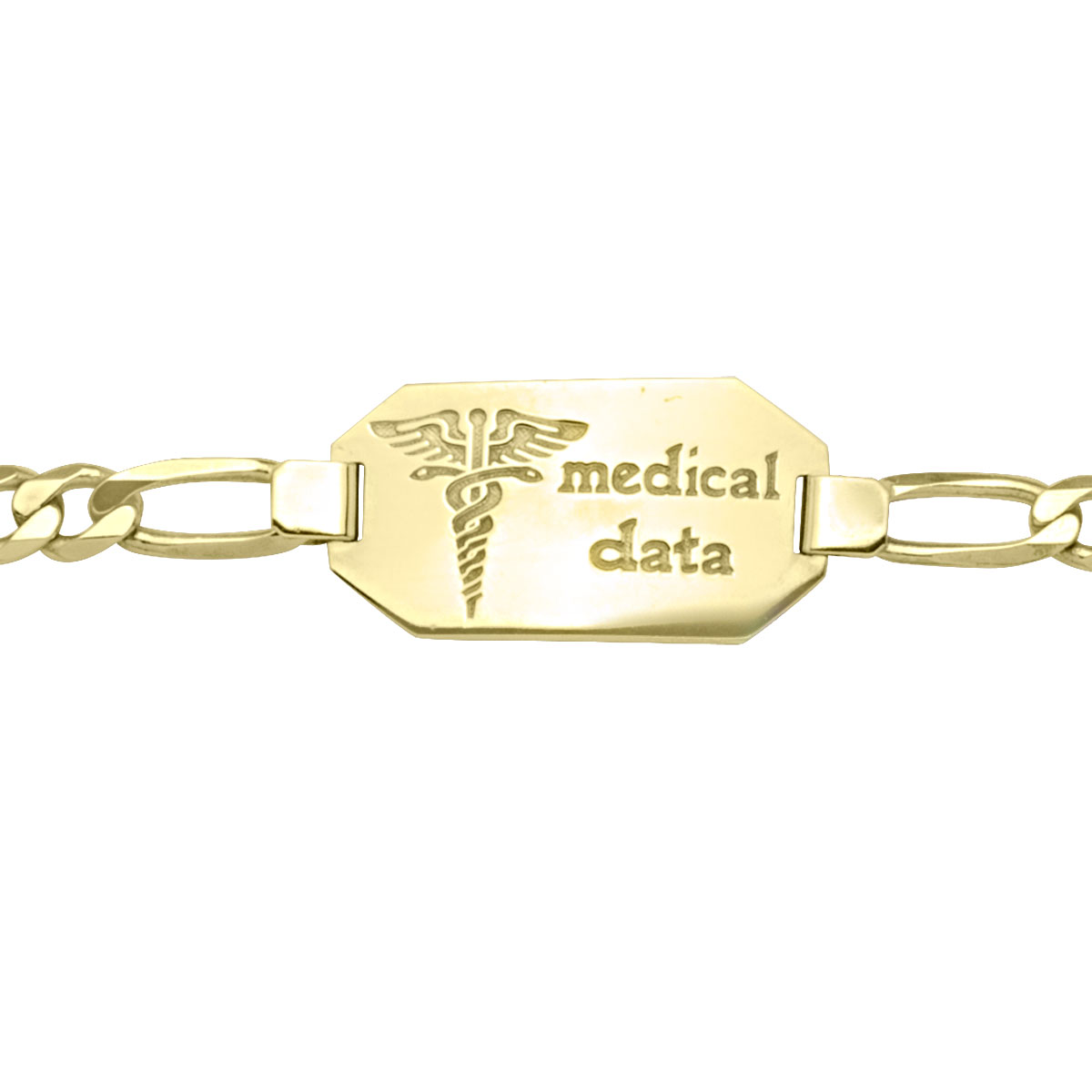 Medic Data Bracelet W/Plate - 14K - 14k - 8