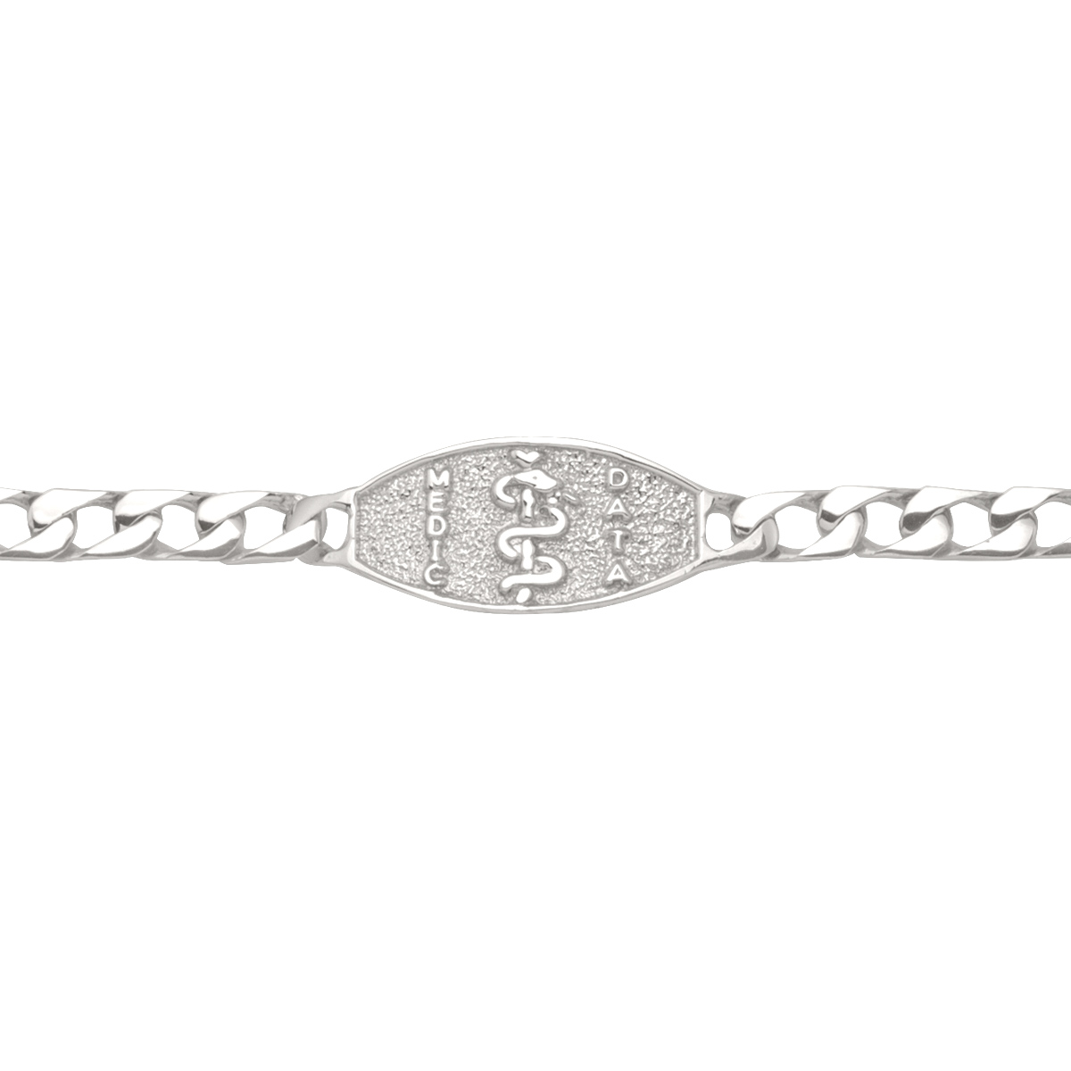 White Gold Medical Data Bracelet - 10K - 10k - 8.5