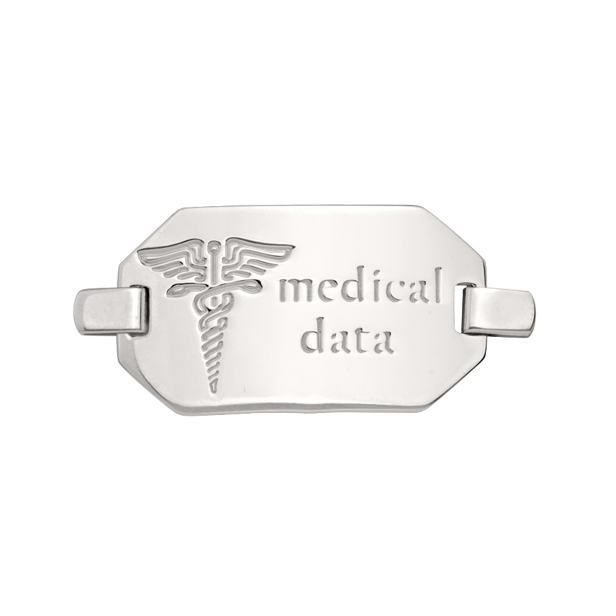 N7119 White Gold Medical Data Plate - 10K