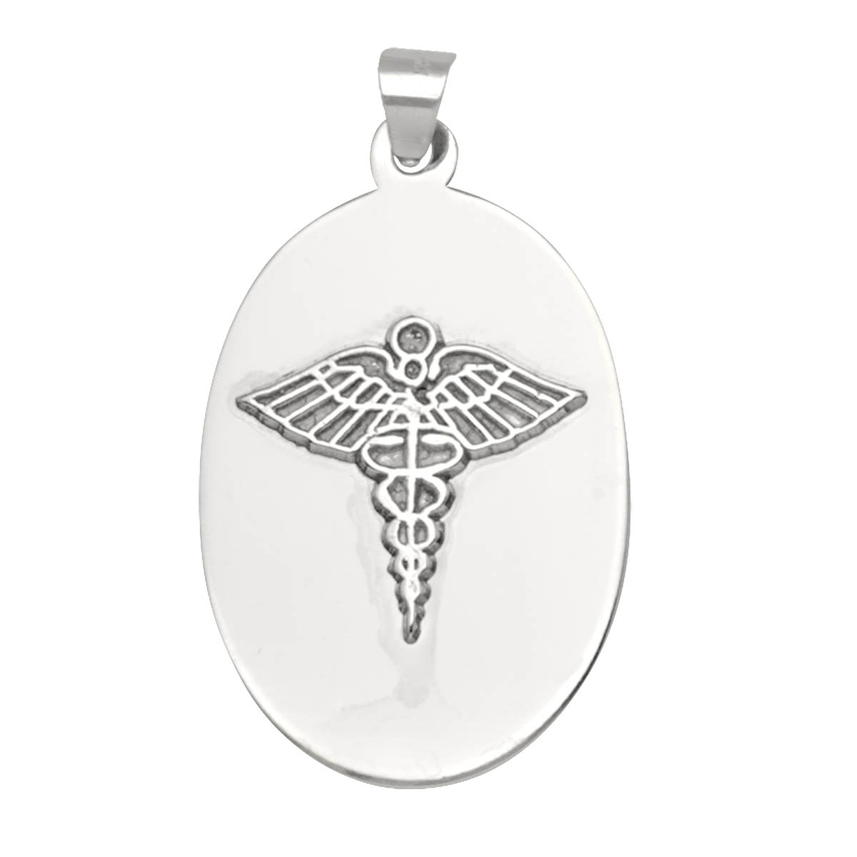 White Gold Medical Data Pendant