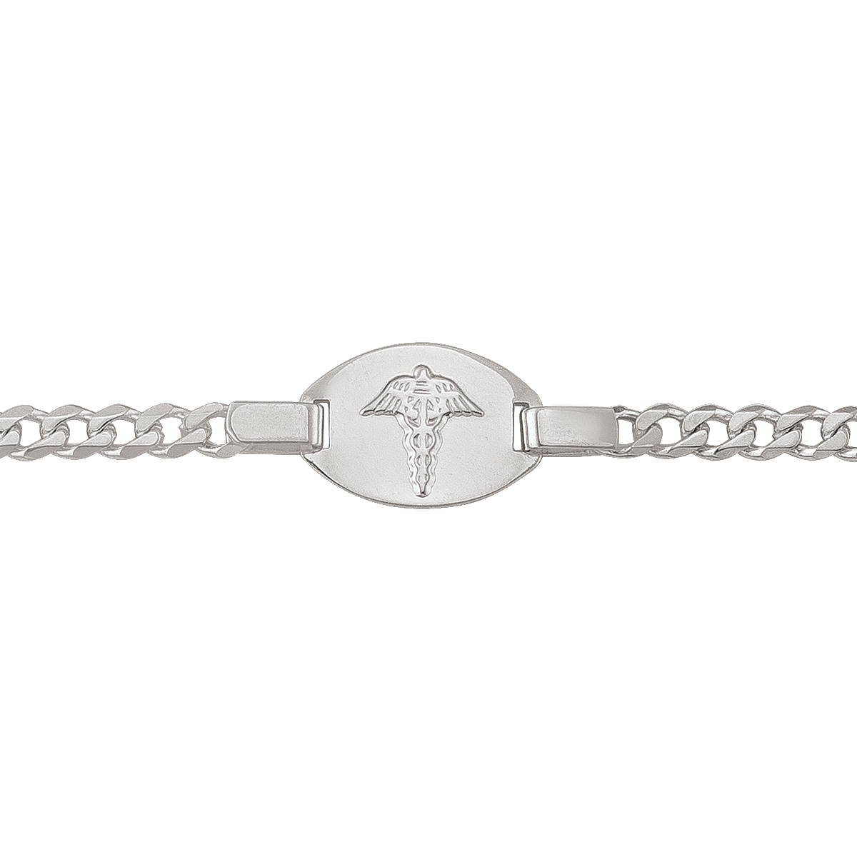 Sterling Silver Curb Link Medical Data Bracelet