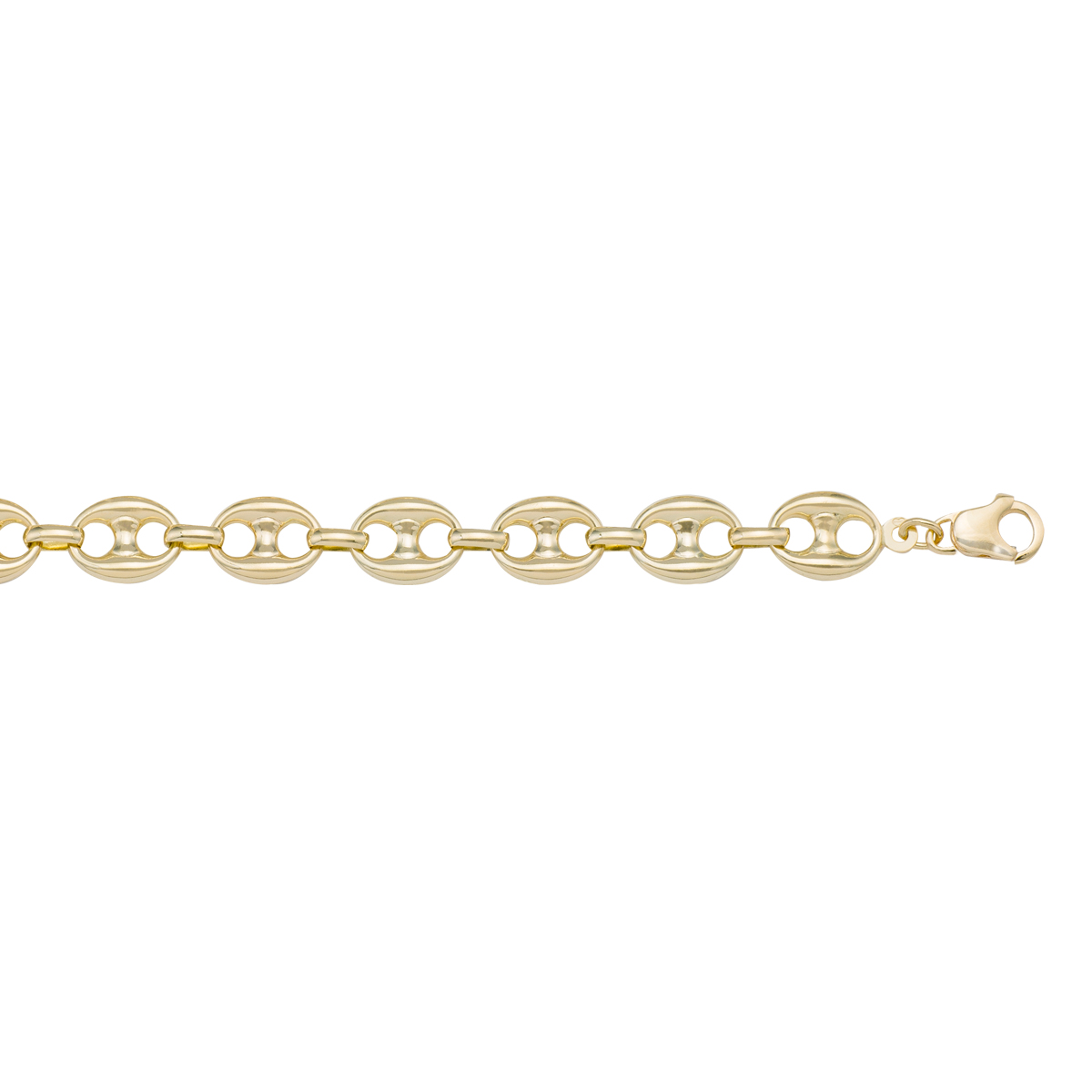 Yellow Gold Hollow Puffed Anchor Link - 10K - 10k - 7.5"