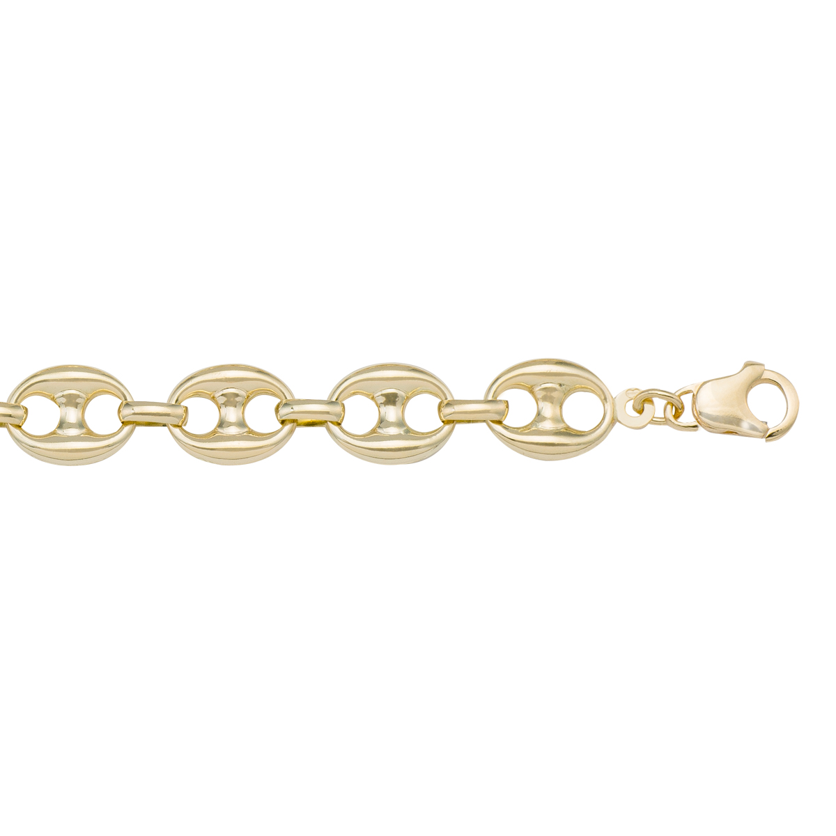 Yellow Gold Hollow Puffed Anchor Link - 10K