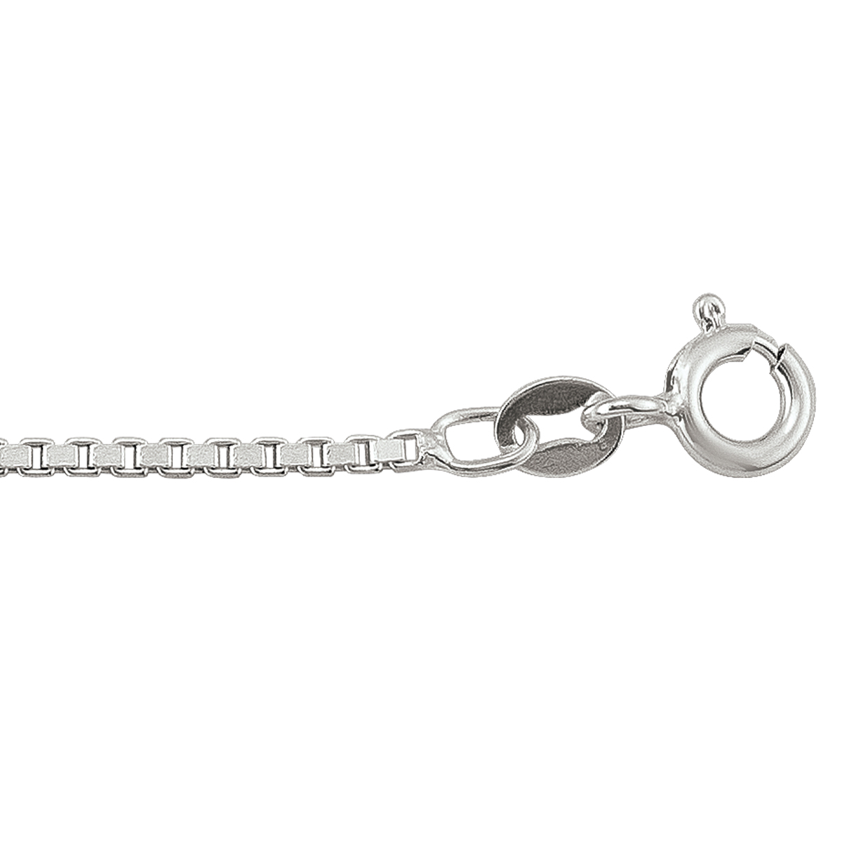 Silver Solid Box Link - SS - Silver - 18"