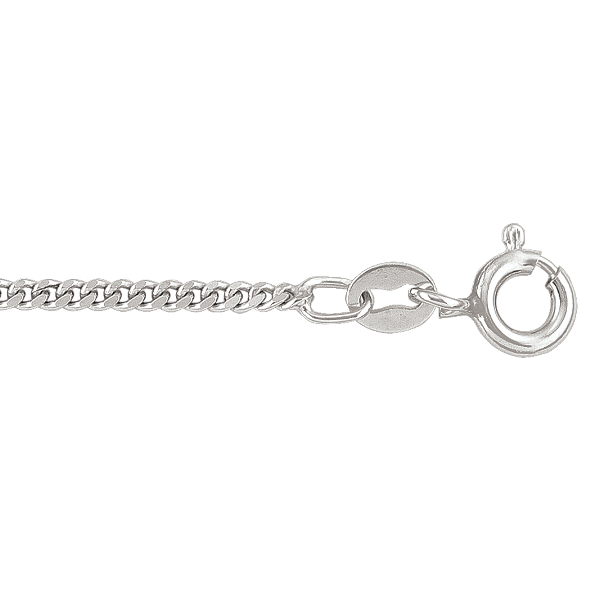 Silver Rhodium Solid Curb Link - SS - Silver - 20"