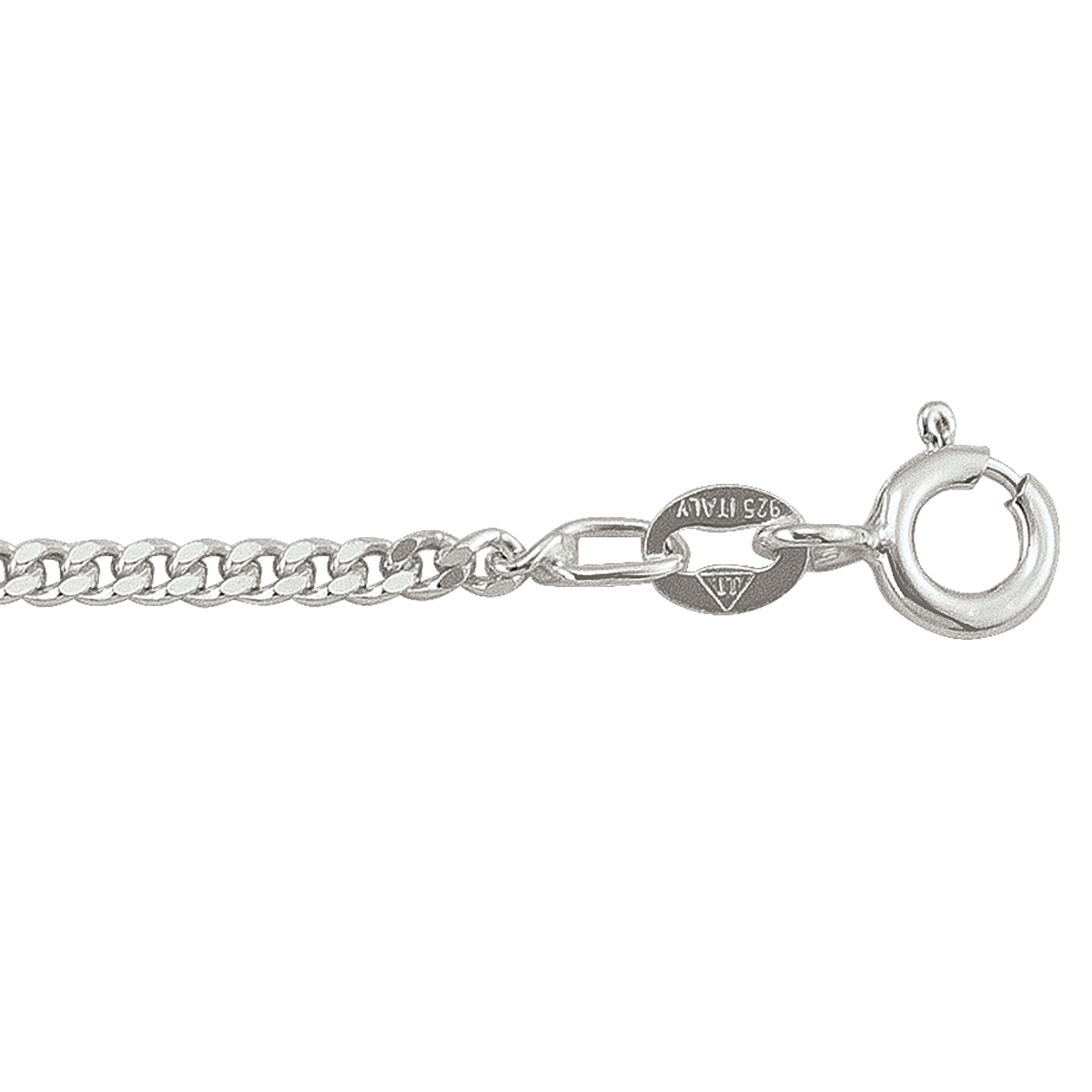 Silver Solid Curb Link - SS - Silver - 16"