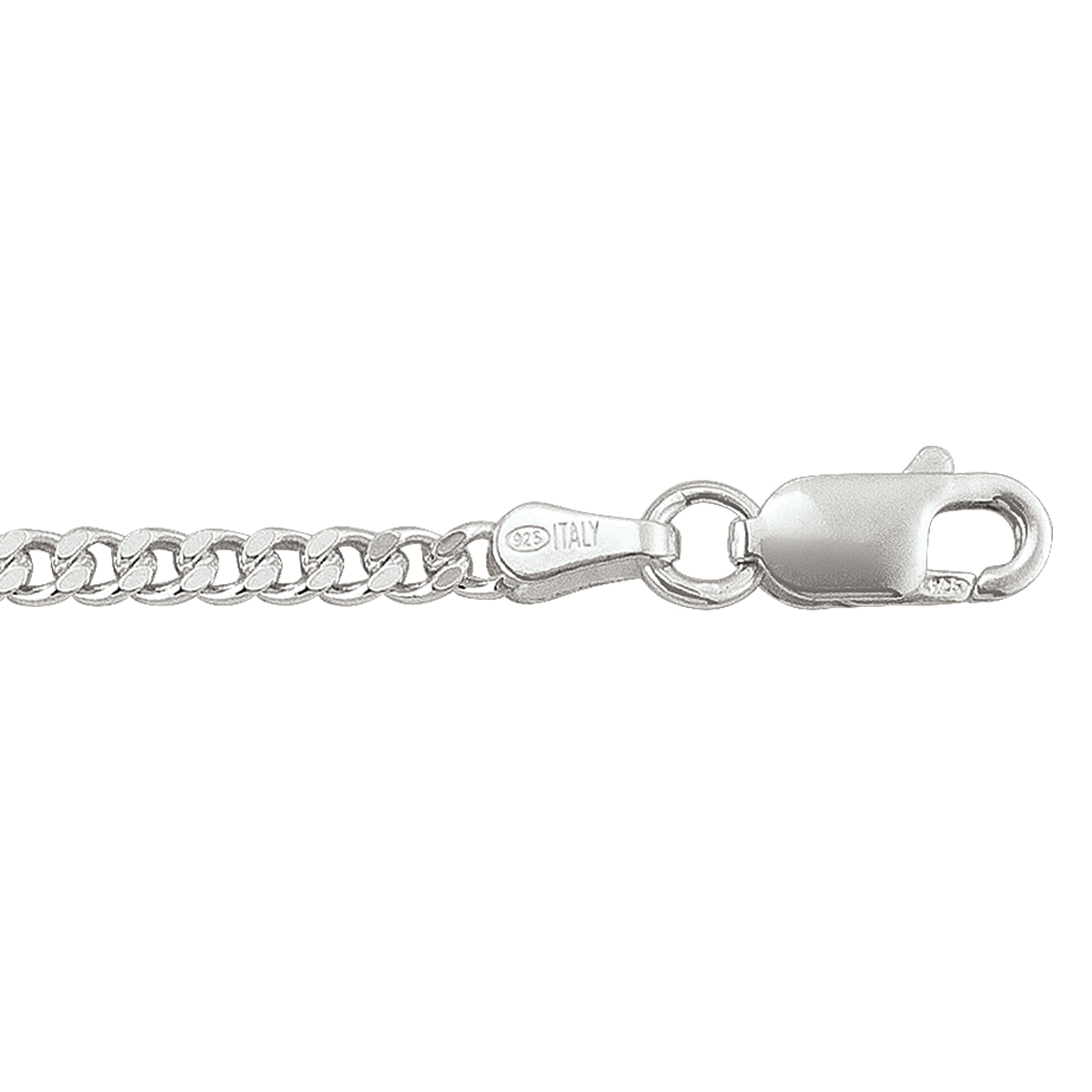 Silver Solid Curb Link - SS - Silver - 20"