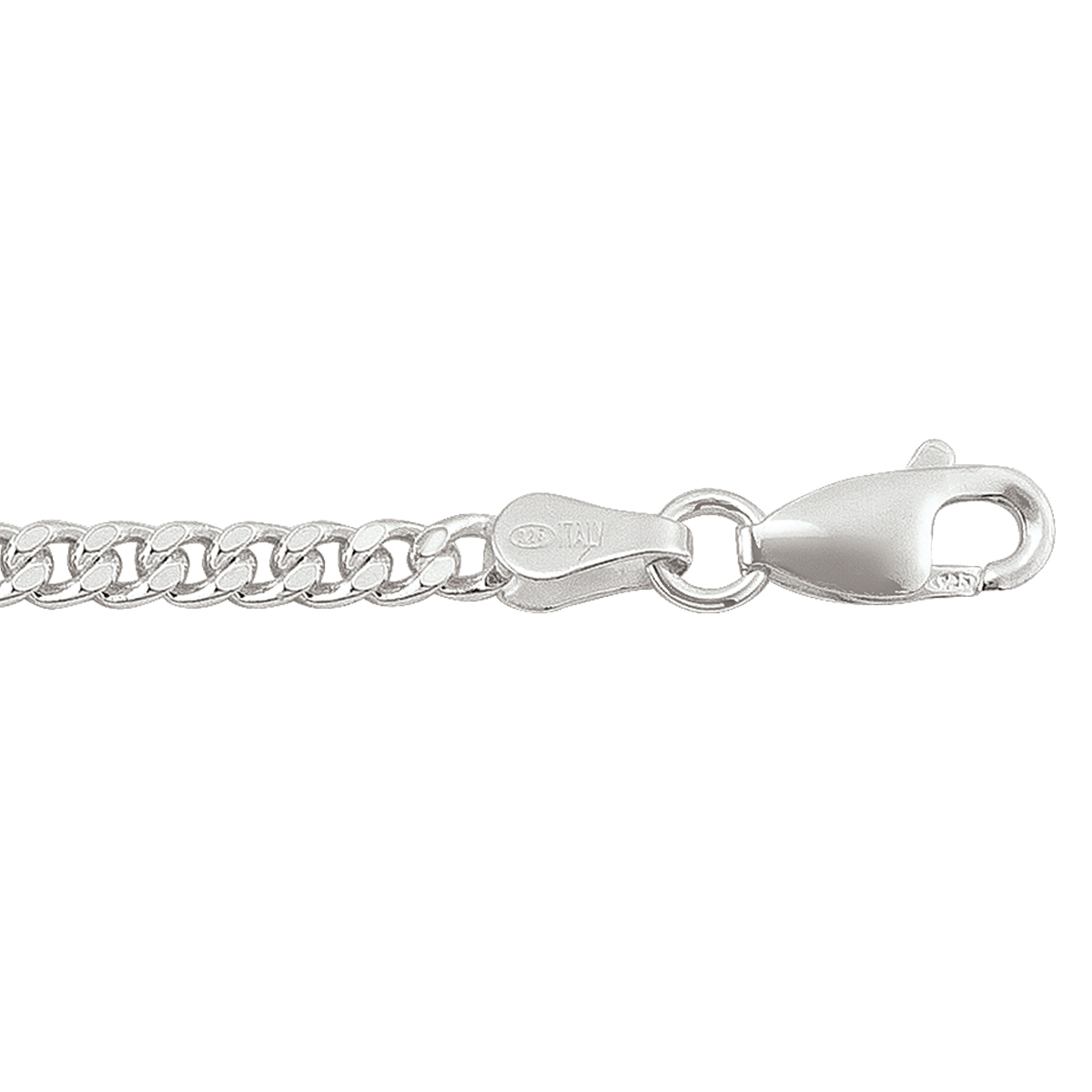 Silver Solid Curb Link - SS - Silver - 22"