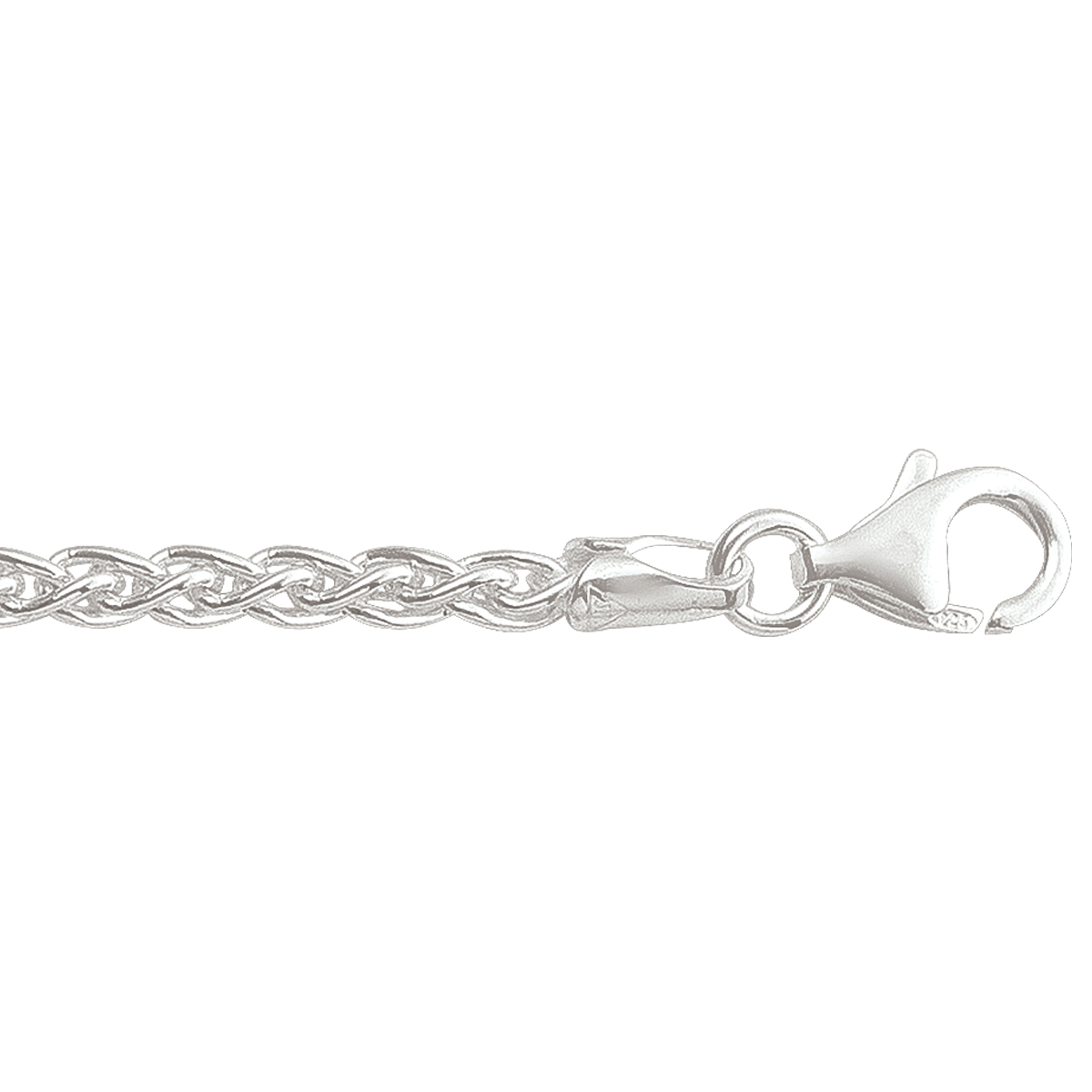 Silver Solid Round Wheat Link - SS - Silver - 16"