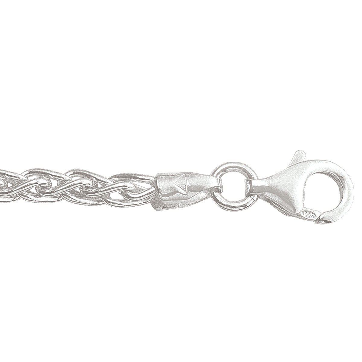Silver Solid Round Wheat Link - SS - Silver - 22"