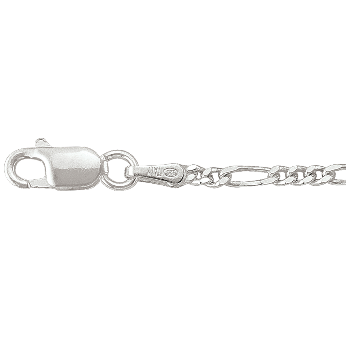 Silver Solid Figaro Link - SS - Silver - 20"