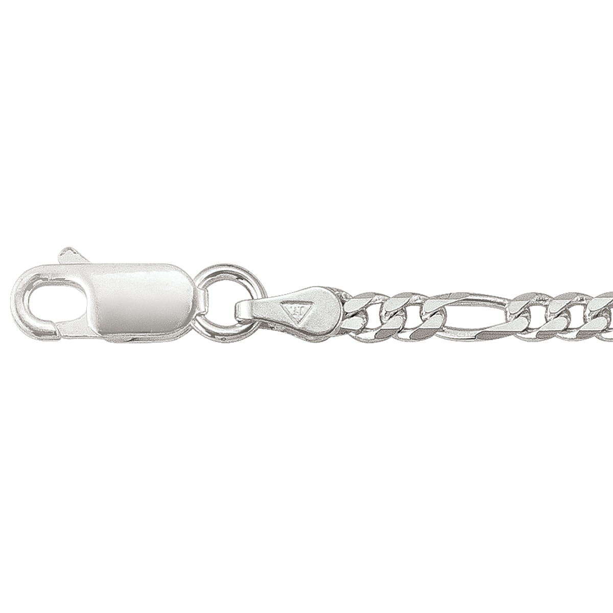 Silver Solid Figaro Link - SS - Silver - 18"