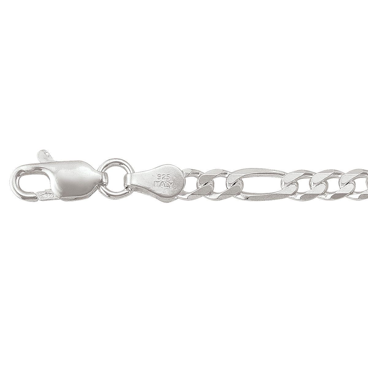Silver Solid Figaro Link - SS - Silver - 18"
