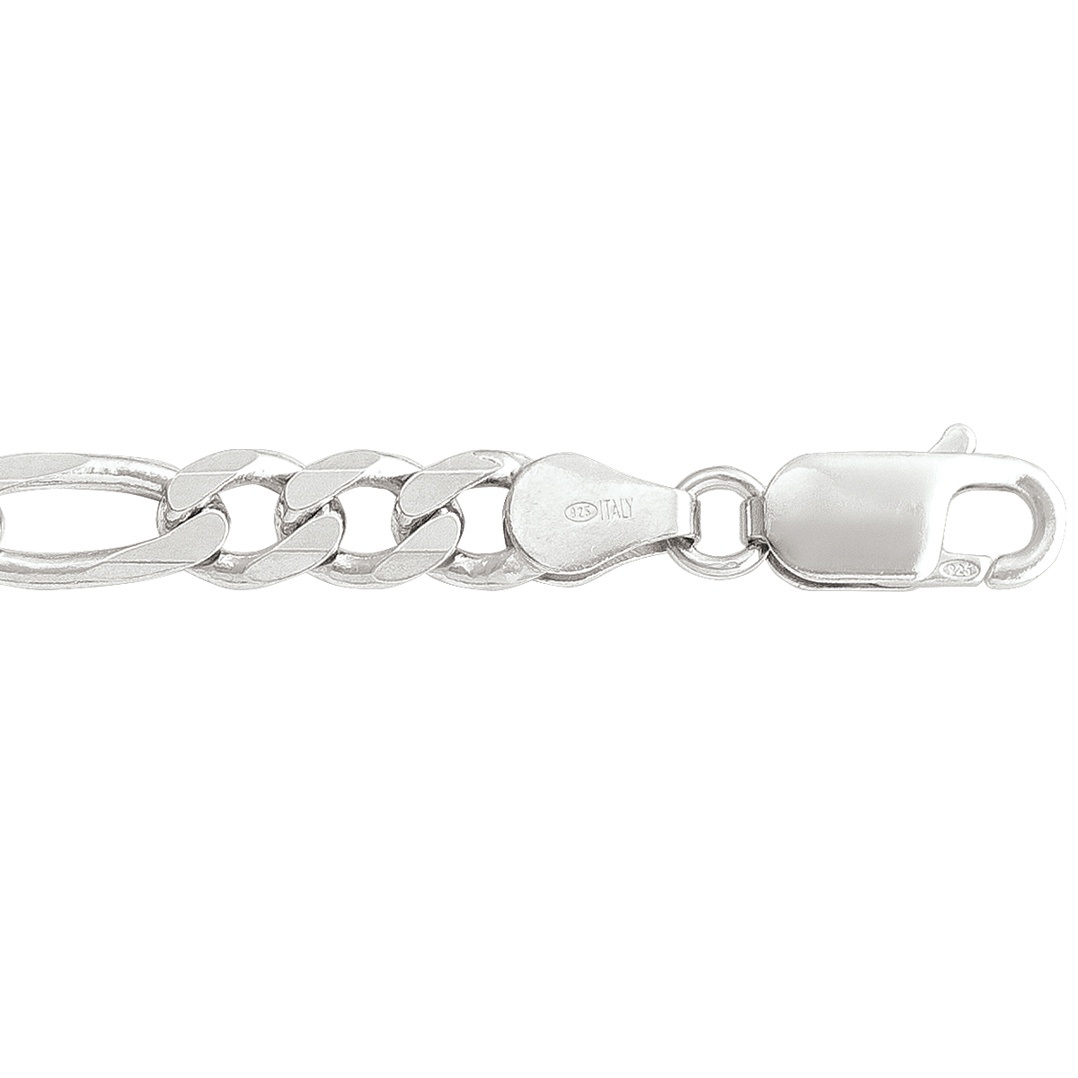 N7320-R Silver Rhodium Figaro Link - 20"