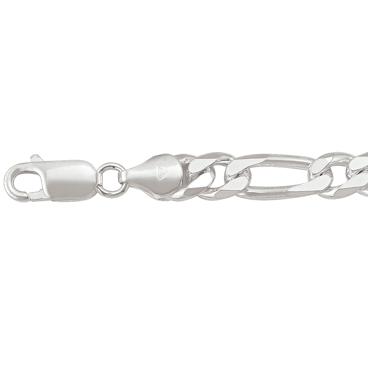Silver Solid Figaro Link - SS - Silver - 18"