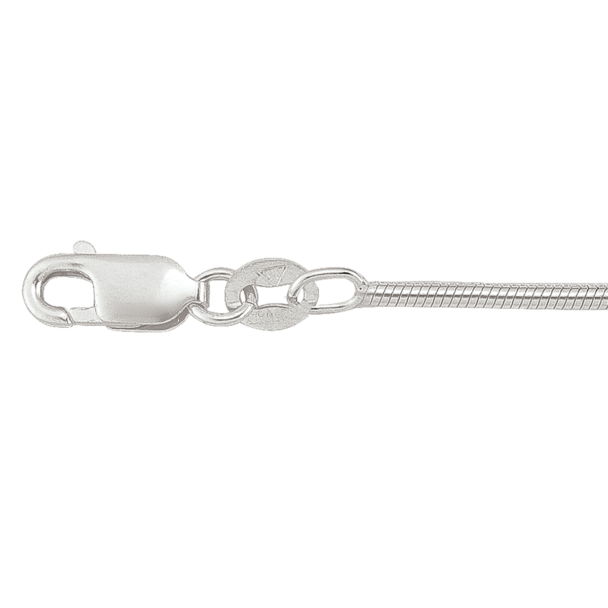 Silver Round Snake Link - SS - Silver - 16"