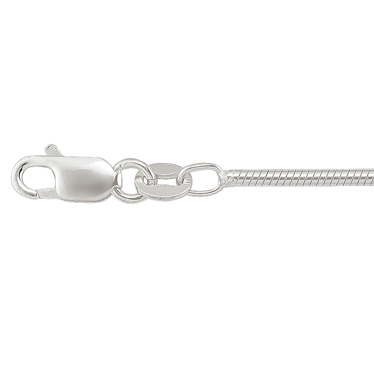Silver Round Snake Link - SS - Silver - 22"