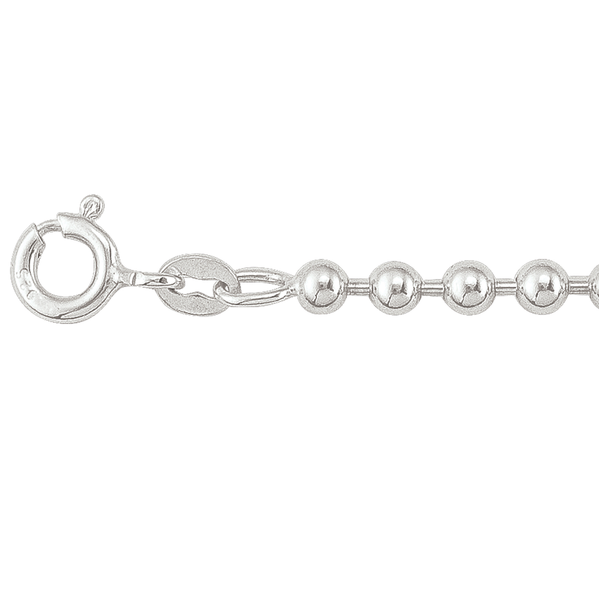 Silver Bead Link - SS - Silver - 18"
