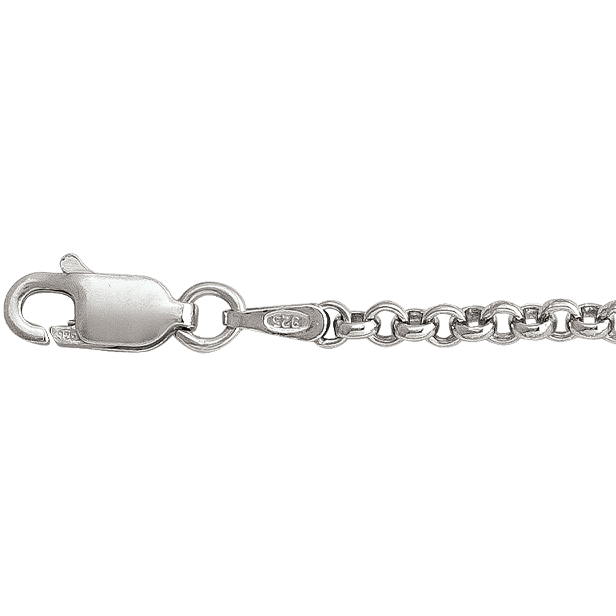 Silver Rhodium Hollow Rolo Link - SS - Silver - 16"