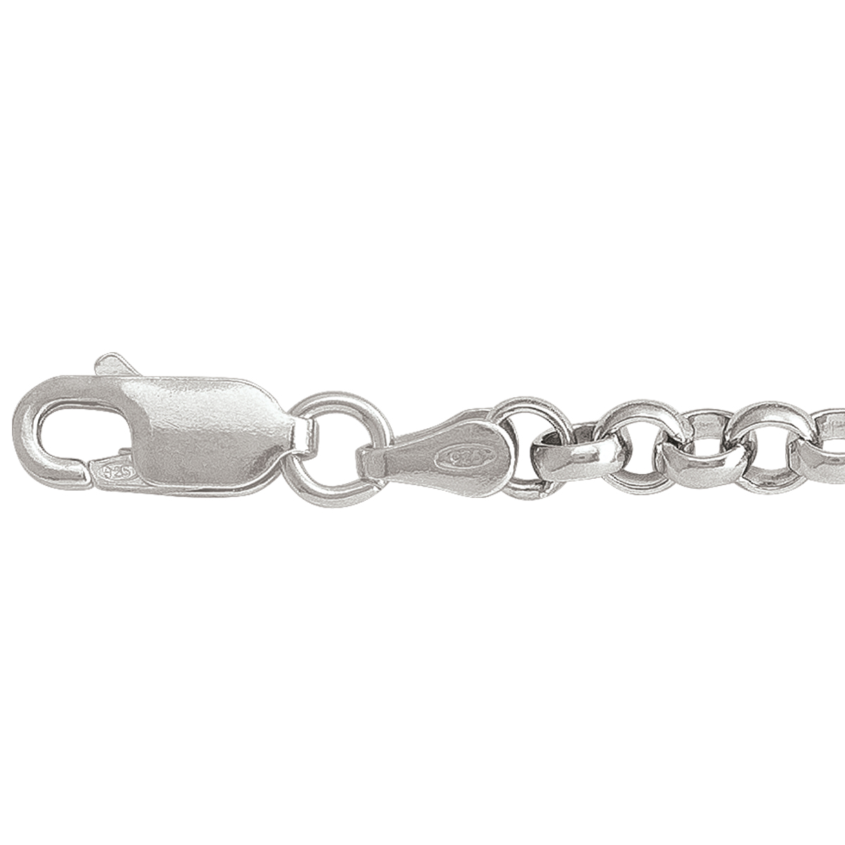 Silver Rhodium Hollow Rolo Link - SS - Silver - 16"