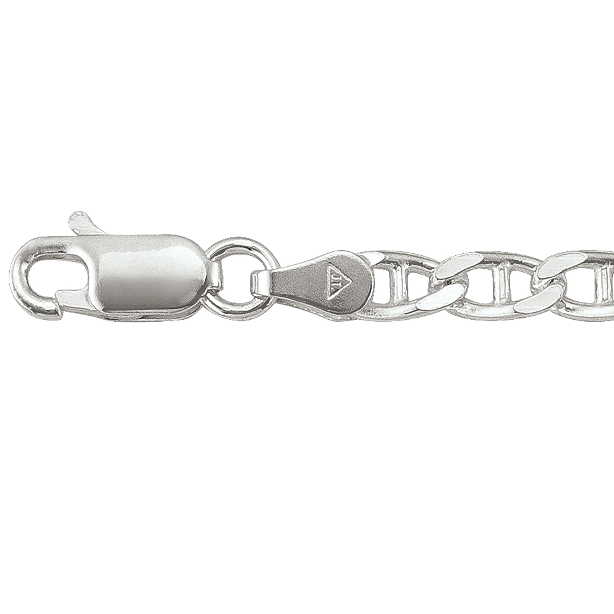 Silver Solid Flat Anchor Link - SS - Silver - 22"