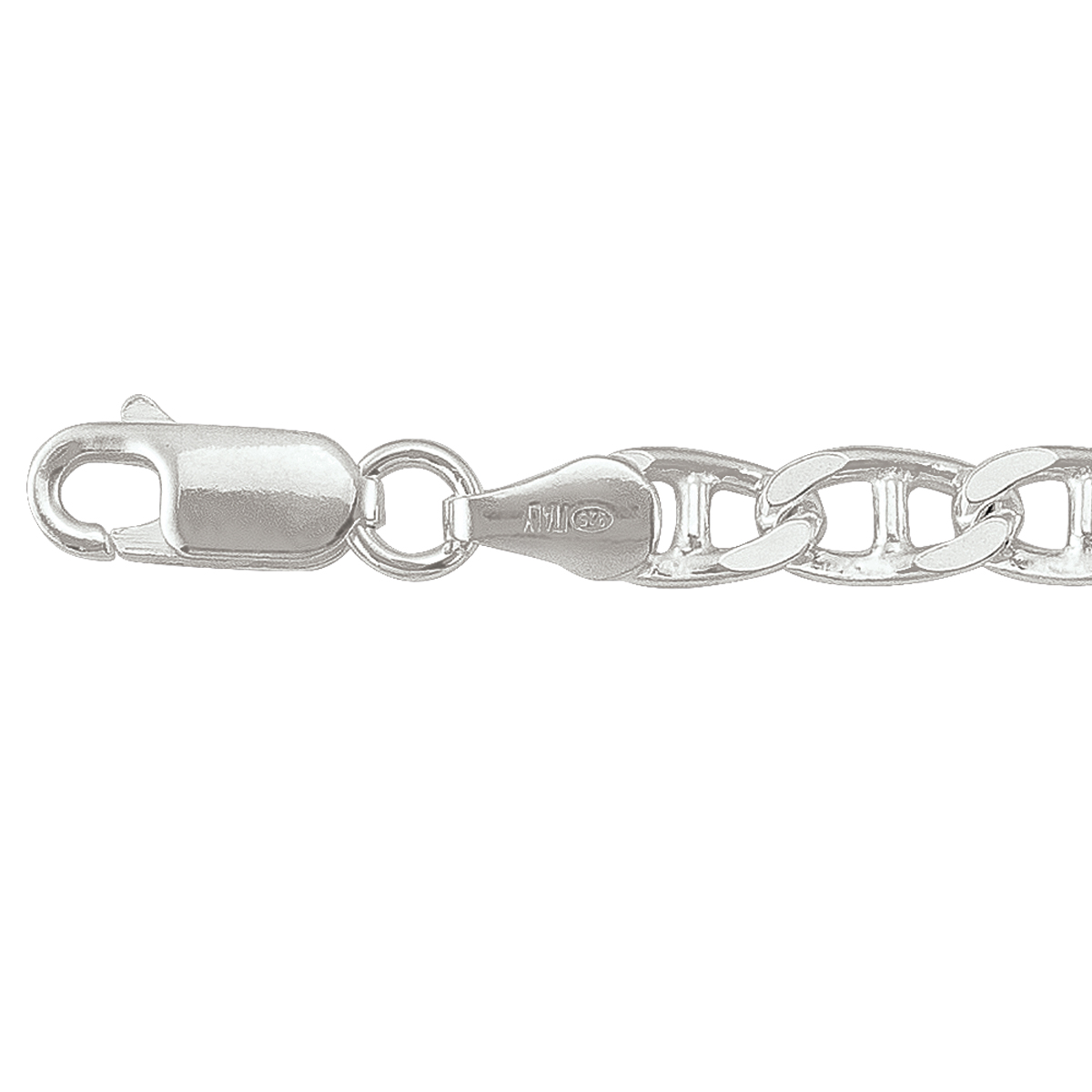 Silver Solid Flat Anchor Link - SS - Silver - 18"