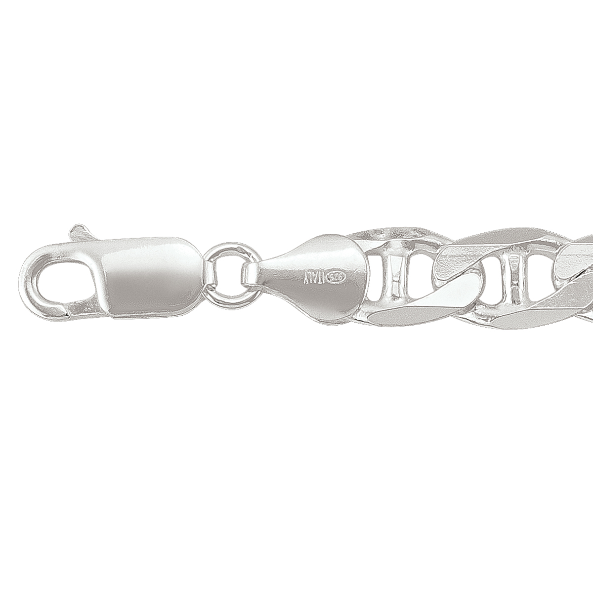 Silver Solid Flat Anchor Link - SS - Silver - 22"