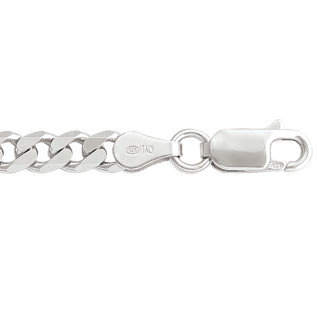 Silver Rhodium Solid Heavy Curb Link - SS - Silver - 20"