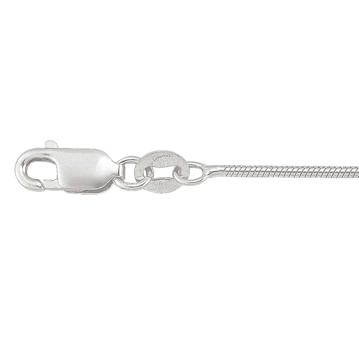 Silver Round Snake Link - SS - Silver - 18"