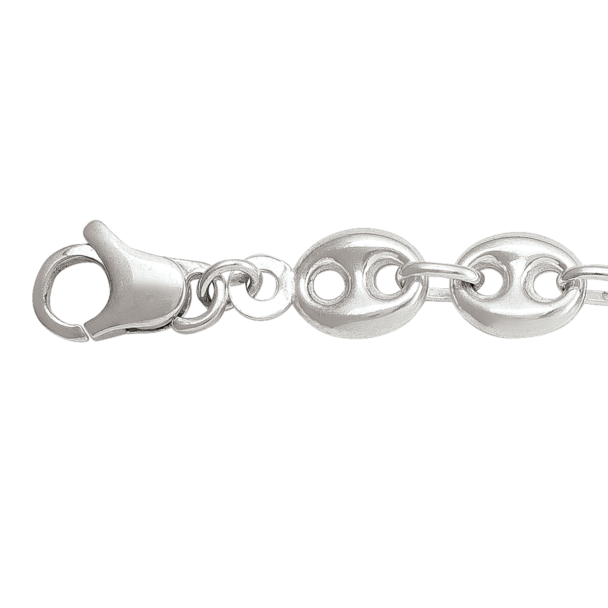 Silver Hollow Puffed Anchor Link - SS - Silver - 18"