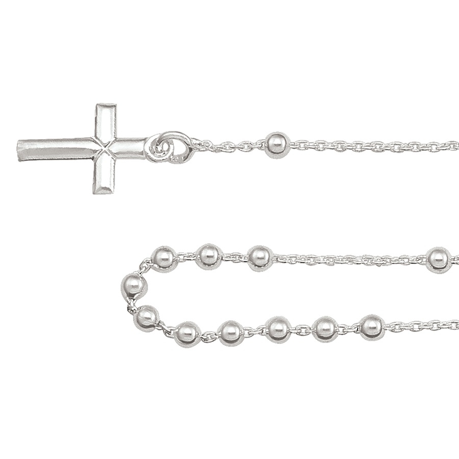 Sterling Silver Rosary Necklace
