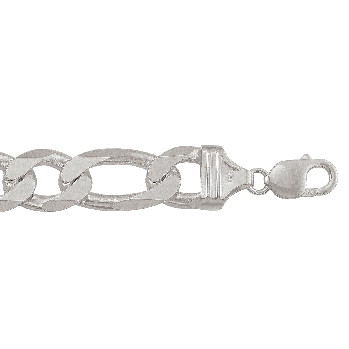Sterling Silver Heavy Figaro Link Bracelet