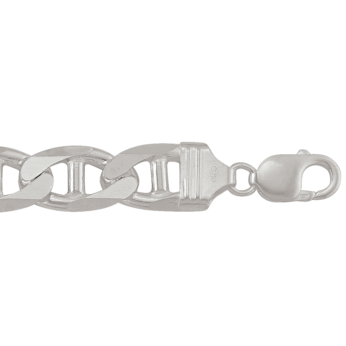 Sterling Silver Heavy Flat Anchor Link Bracelet