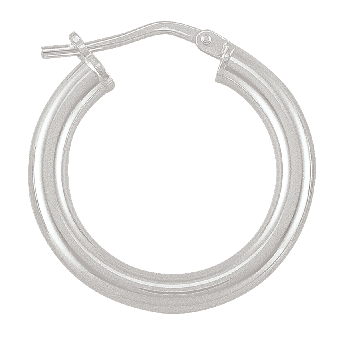 Sterling Silver High Polish Plain 3Mm Tube Hoop Earring