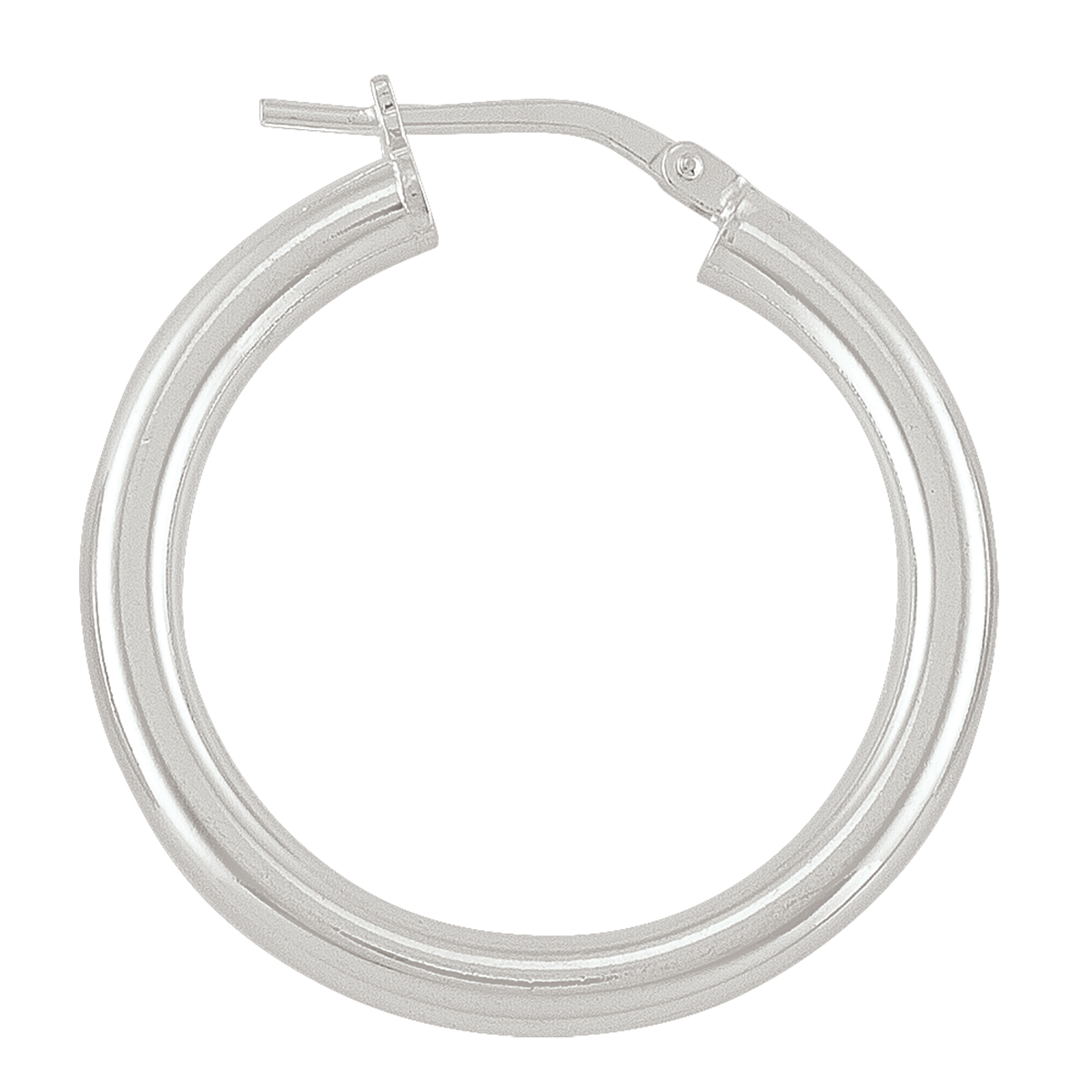 Sterling Silver High Polish Plain 3Mm Tube Hoop Earring