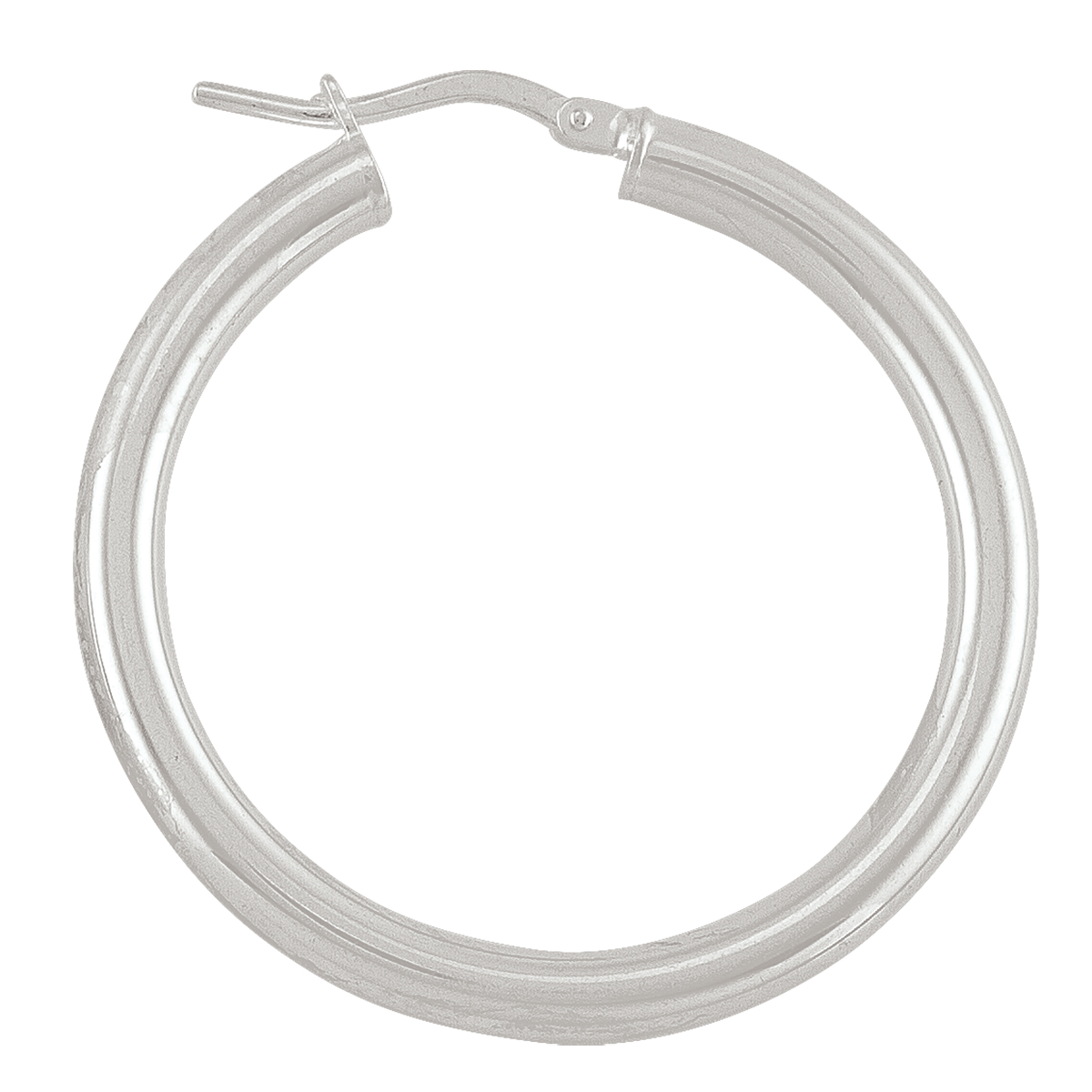 Sterling Silver High Polish Plain 3Mm Tube Hoop Earring